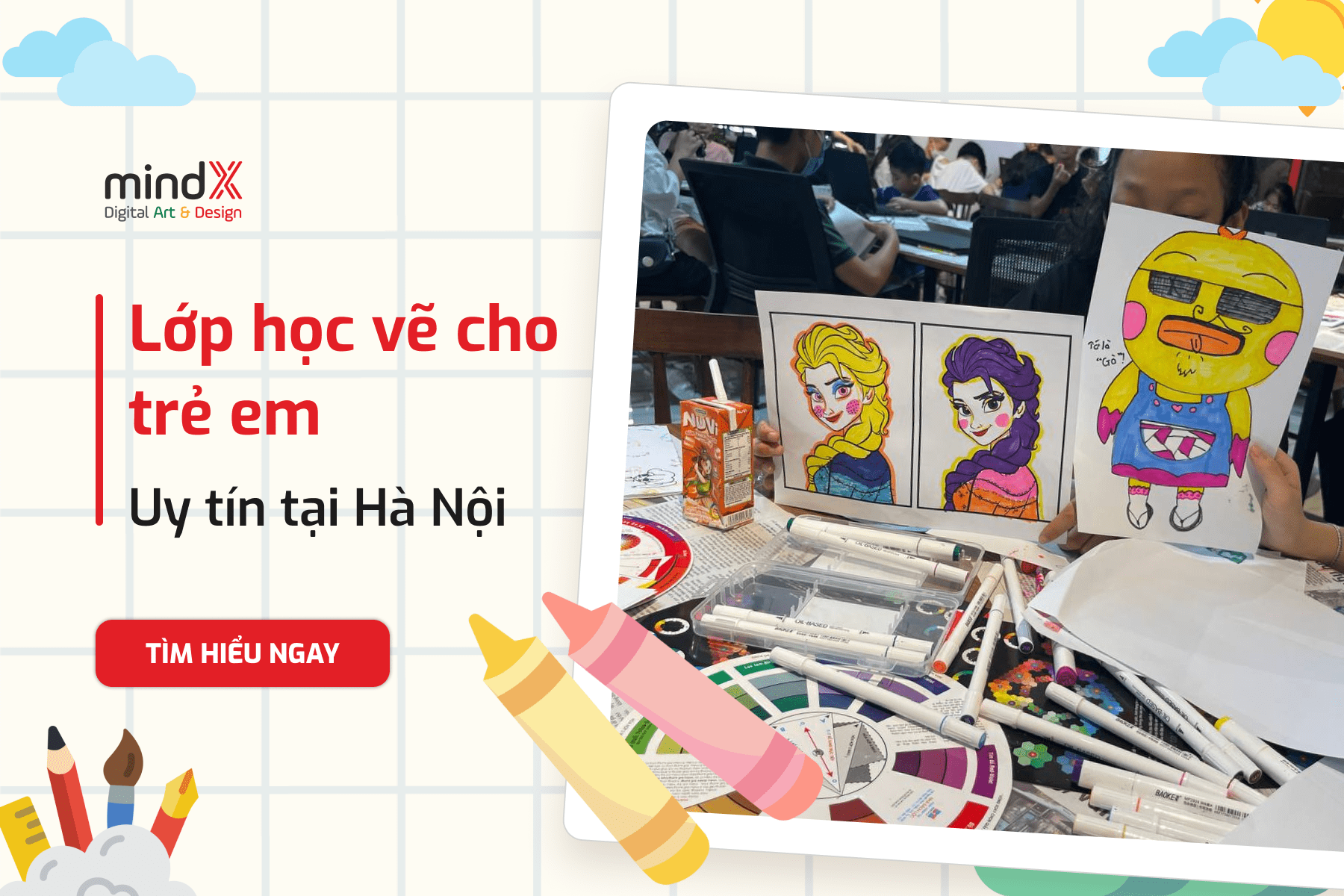 10 lớp học vẽ uy tín nhất cho trẻ em ở Hà Nội  TH Điện Biên Đông