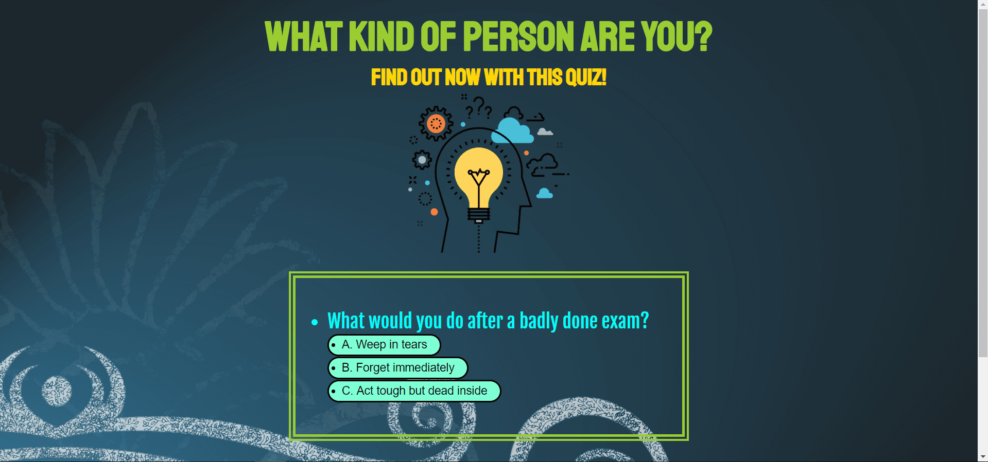 WHAT KIND OF PERSON ARE YOU? FIND OUT NOW WITH THIS QUIZ!
