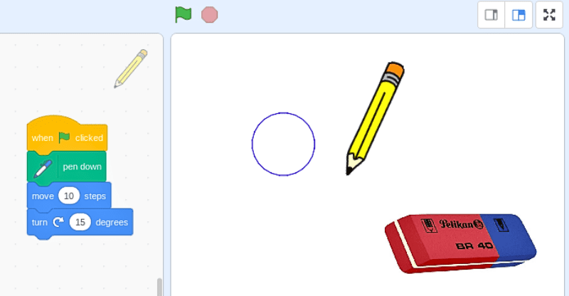 Vẽ hình tròn trong Scratch